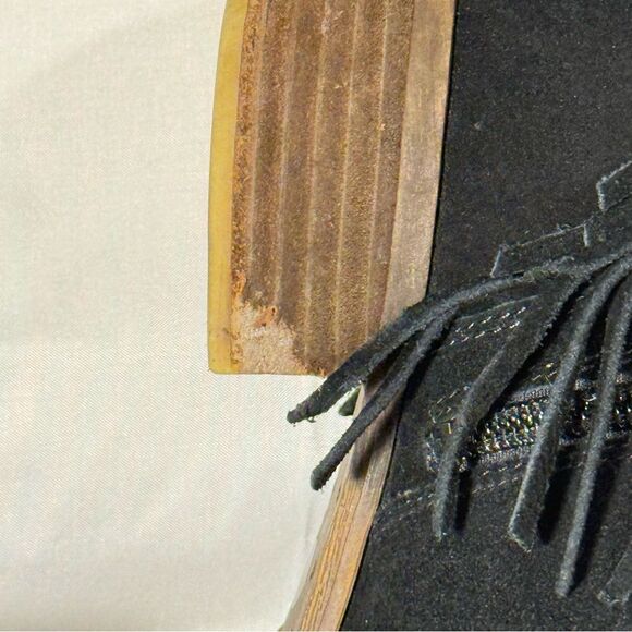 Lucky Brand Frida fringe suede bootie black size 10 - Picture 2 of 11